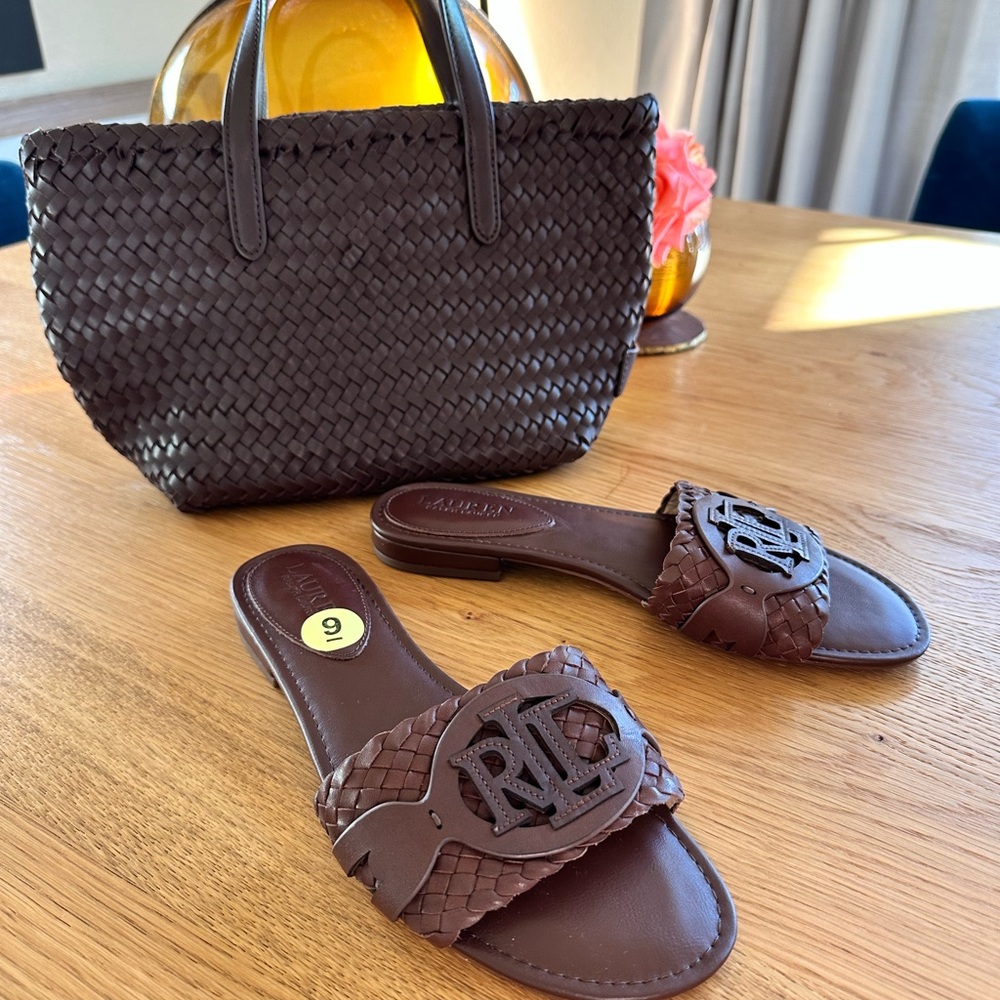 Polo by Ralph Lauren Brown Leather Sandals